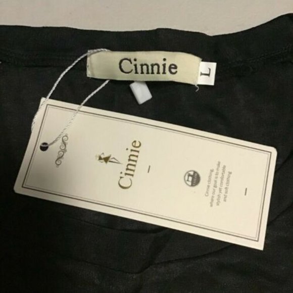 Cinnie Women's Black Short Sleeve Round Neck Casual T Shirt Top Size Large - Picture 11 of 12